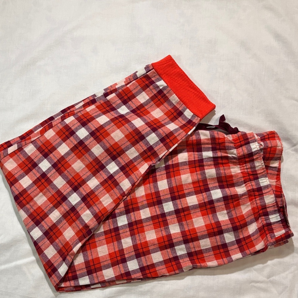 Jenni Women’s Cotton Flannel Pajama Pants Orange Multi Plaid XXL Cozy Loungewear